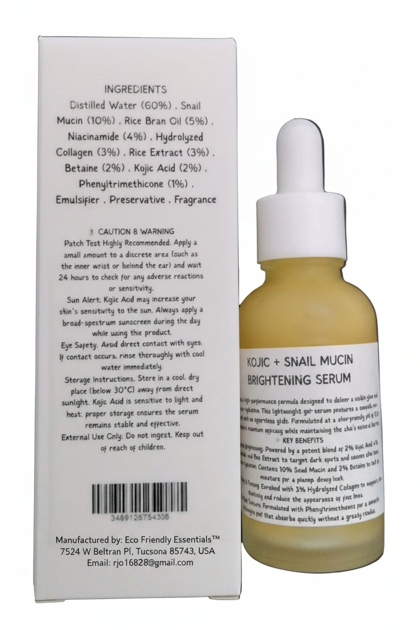 Face Serum Kojic Acid Snail Mucin with Alpha Arbutin (10 Bottles) 30 ml each